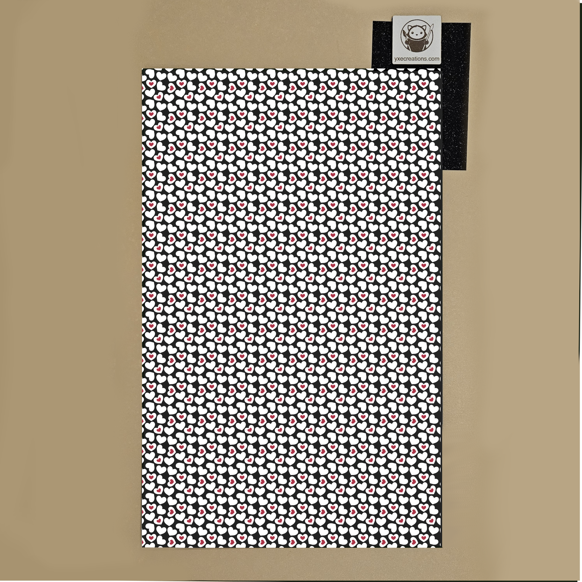 Next Level Sheet - Printed Acrylic and Plywood Sheets - Red and White Hearts - Preview