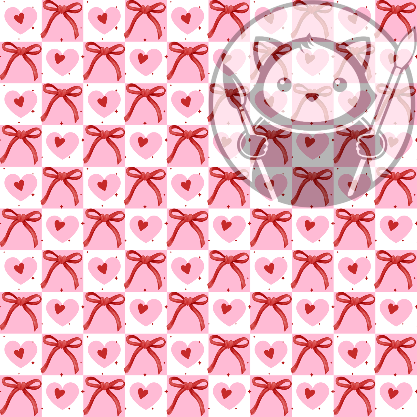 Next Level Sheet - Printed Acryic and Plywood Sheets - Ribbons Hearts - Pattern