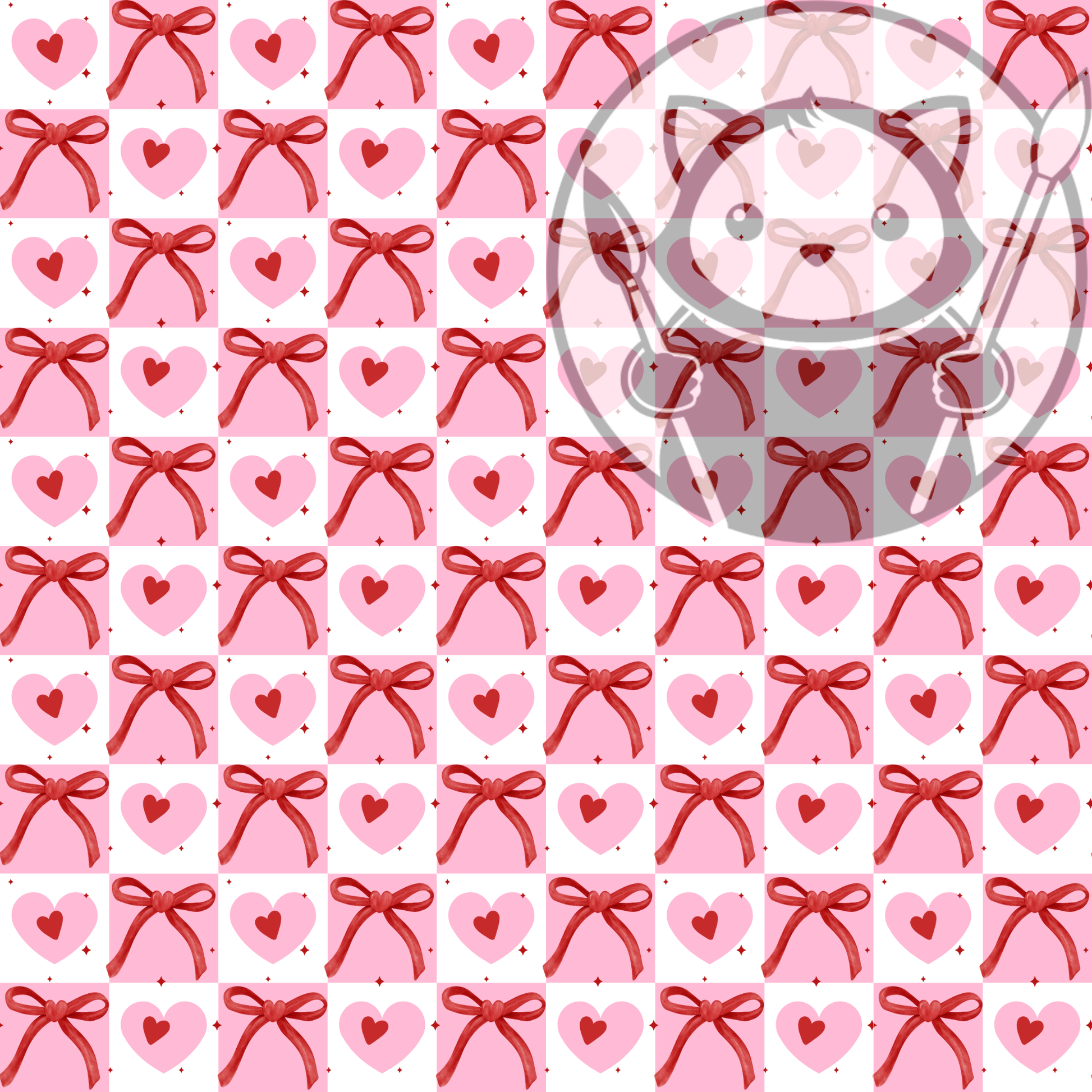 Next Level Sheet - Printed Acryic and Plywood Sheets - Ribbons Hearts - Pattern