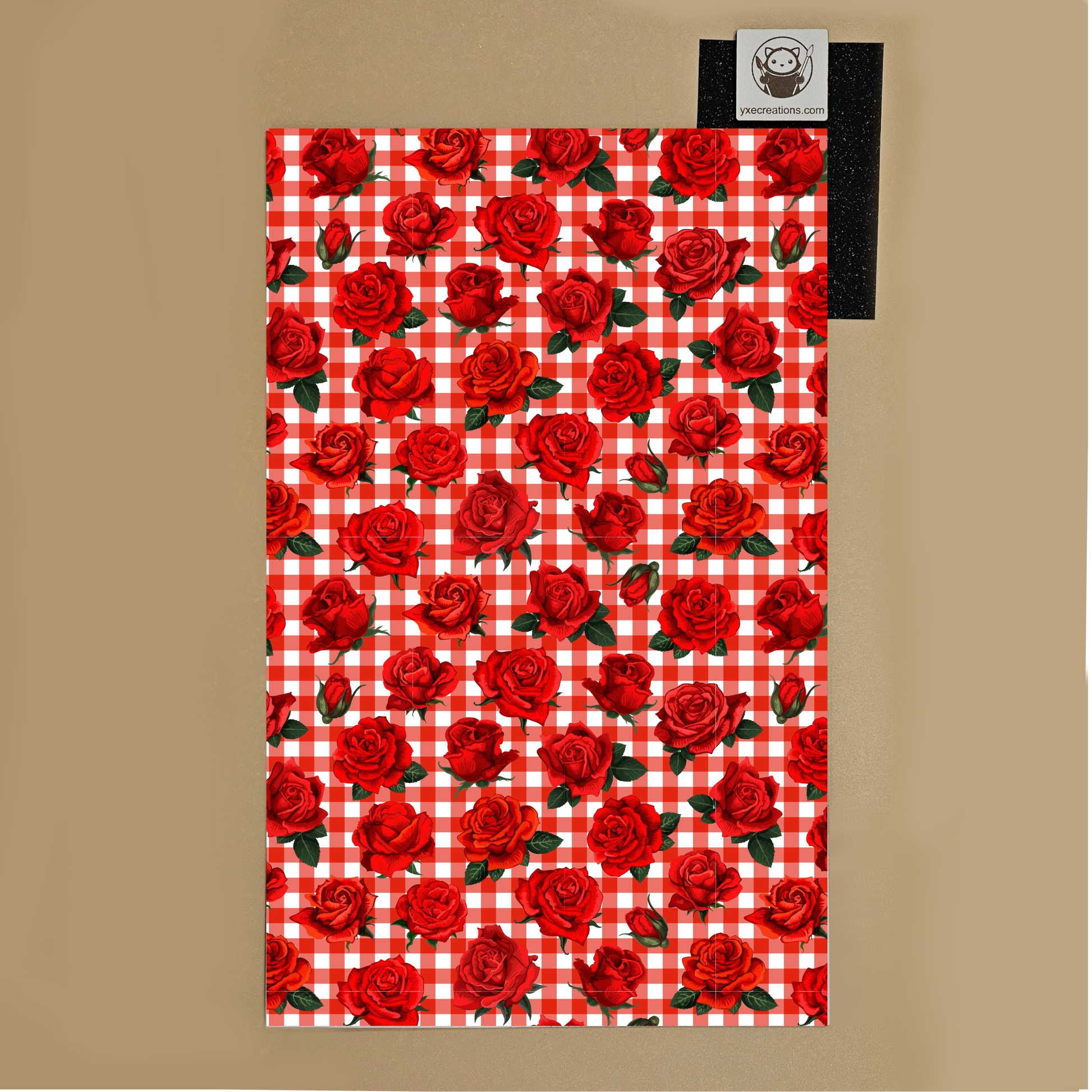 Next Level Sheet - Printed Acrylic and Plywood - Roses and Plaid Preview