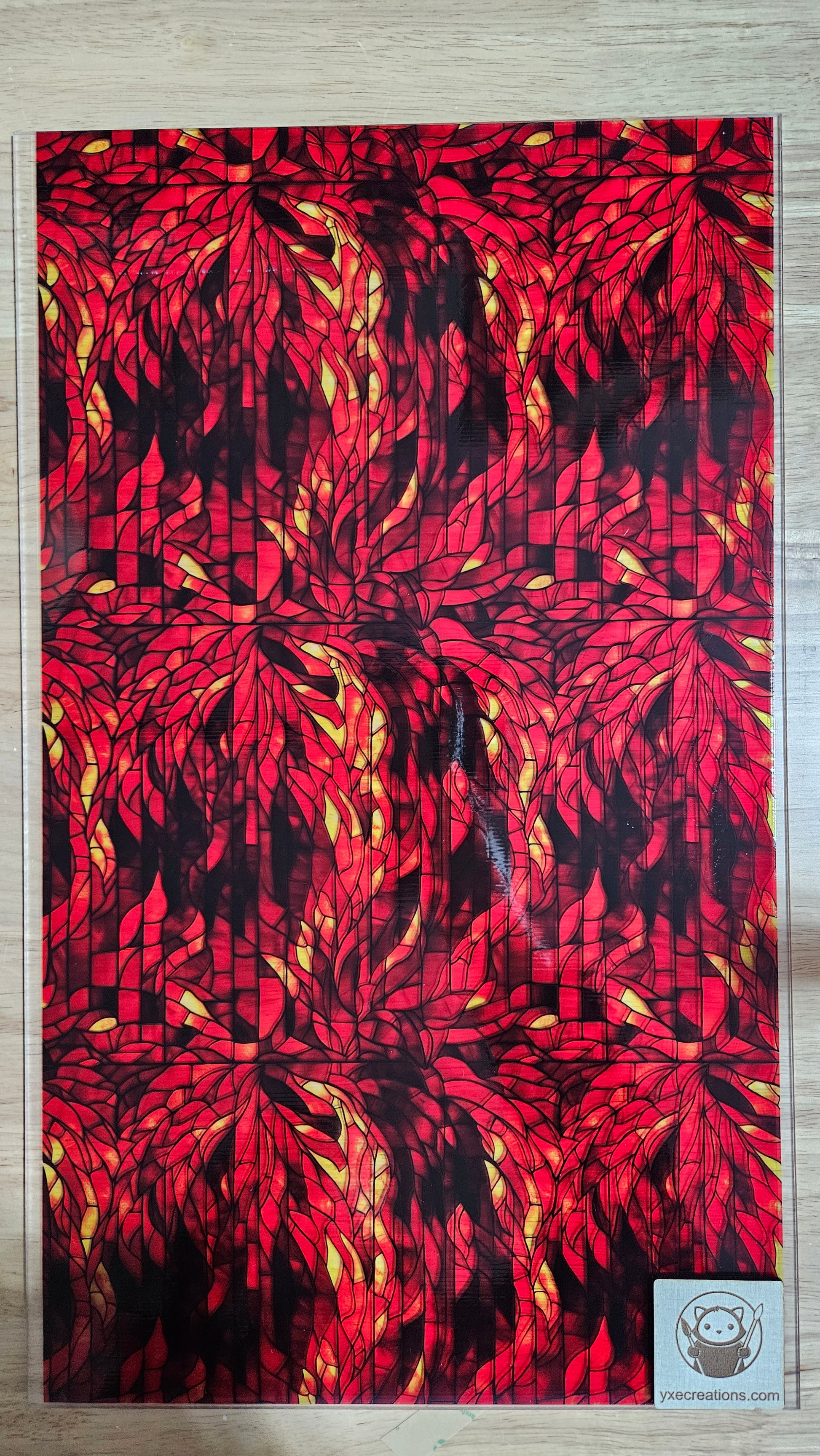 STained Glass - Fire - Pattern Printed in Clear Acrylic