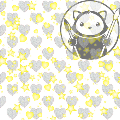Next Level Sheet - Printed Acryic and Plywood Sheets - Silver Hearts - Pattern