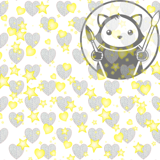 Next Level Sheet - Printed Acryic and Plywood Sheets - Silver Hearts - Pattern