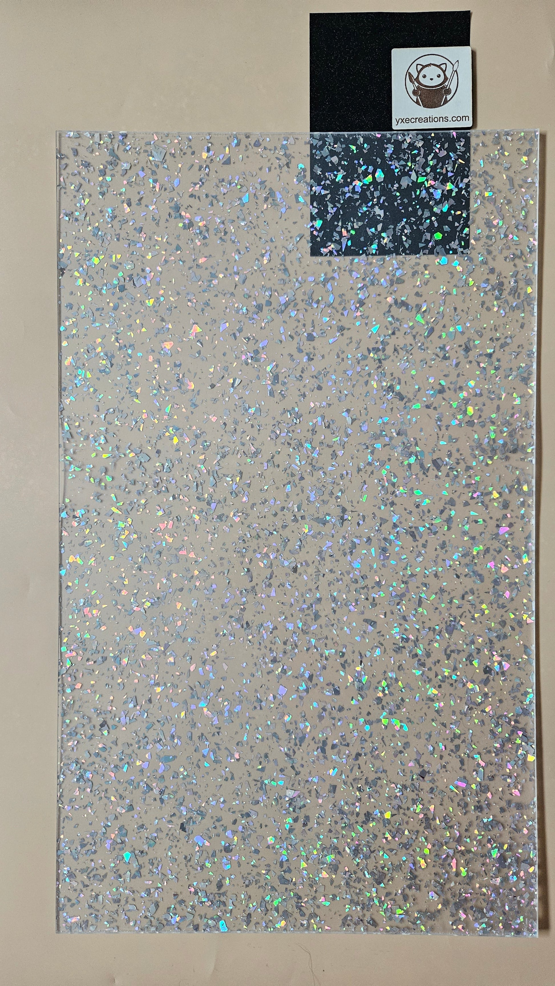 Silver Foil - Glitter Acrylic - Cast Acrylic for Laser Cutting - Sheet Preview