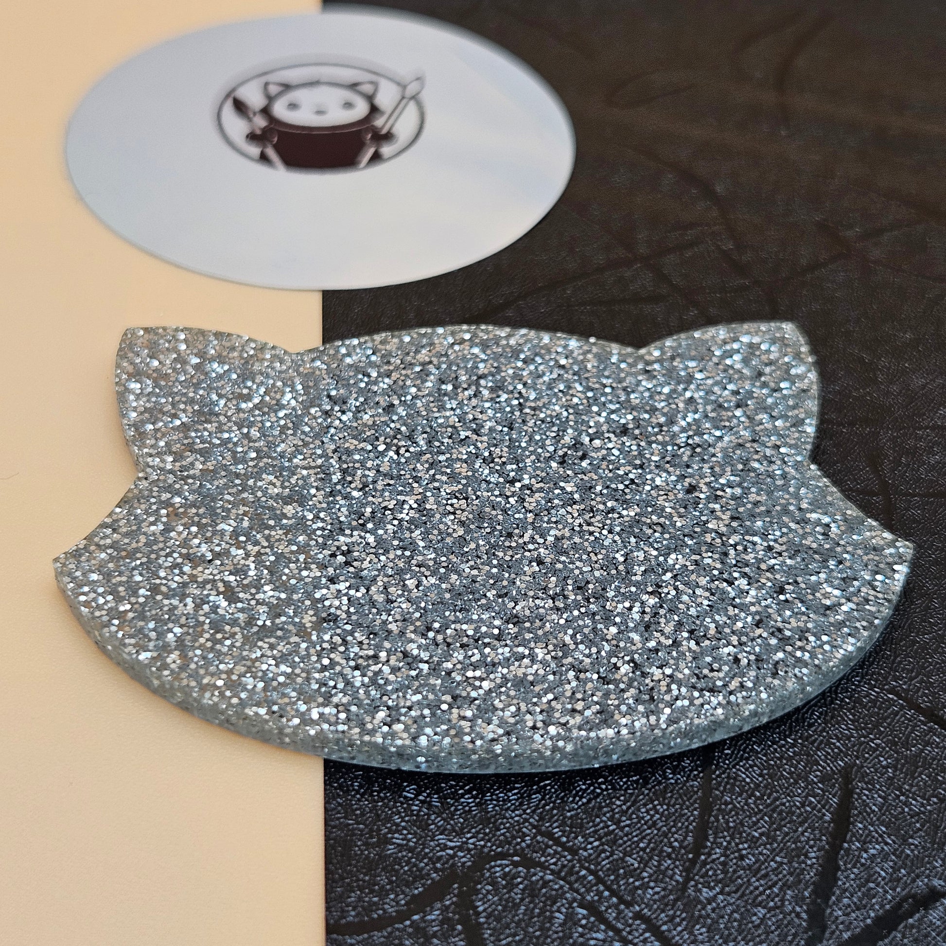 Silver Glitter Acrylic Swatch