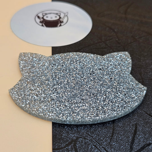 Silver Glitter Acrylic Swatch