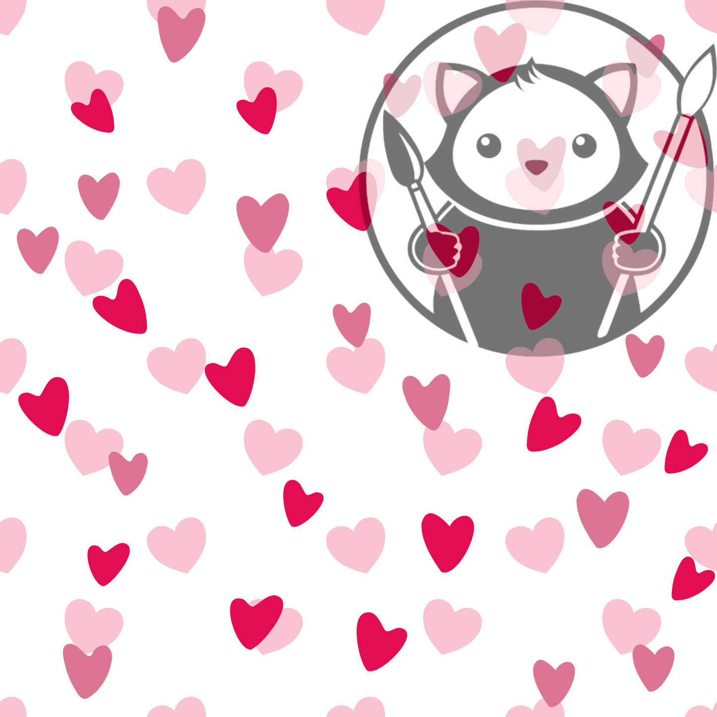 Next Level Sheet - Printed Acryic and Plywood Sheets - Simple Hearts - Pattern