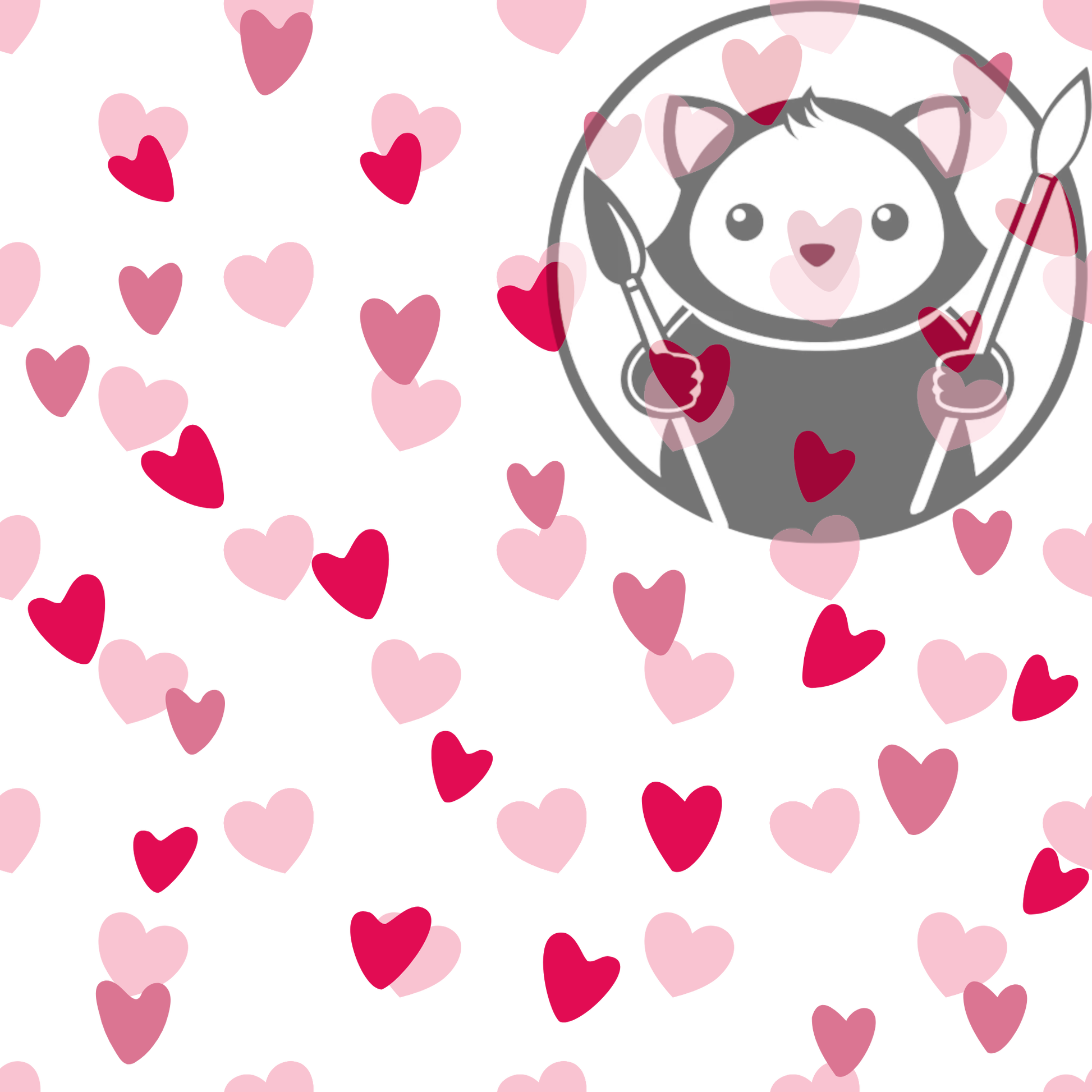 Next Level Sheet - Printed Acryic and Plywood Sheets - Simple Hearts - Pattern