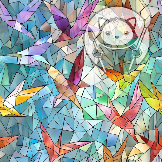 Next Level Sheet - Printed Acrylic and Plywood - Cranes Pattern