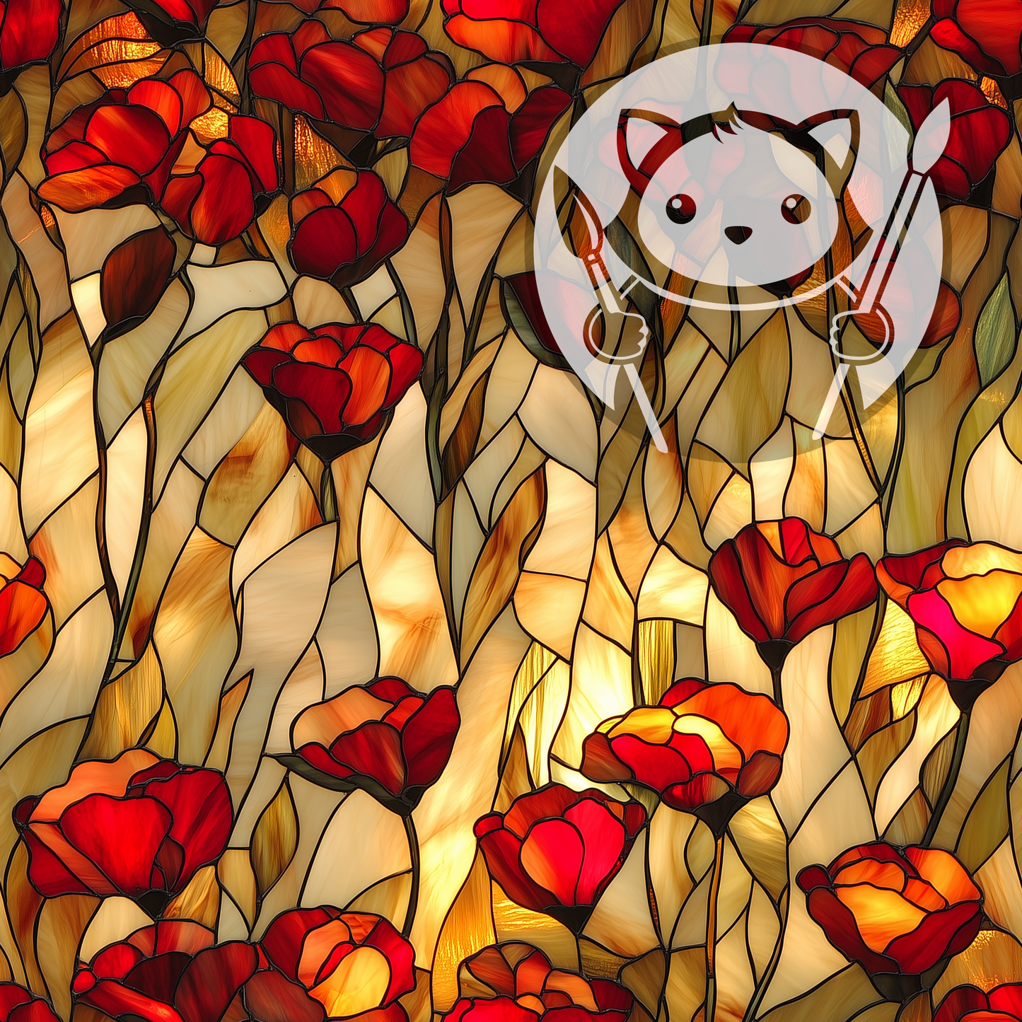 Next Level Sheet - Printed Acrylic and Plywood - Poppies Pattern