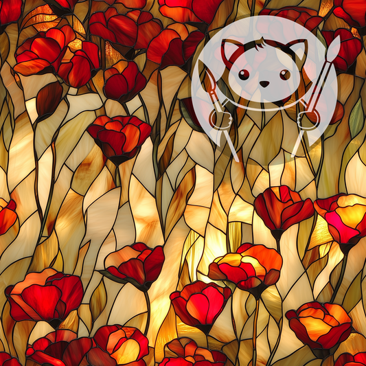 Next Level Sheet - Printed Acrylic and Plywood - Poppies Pattern