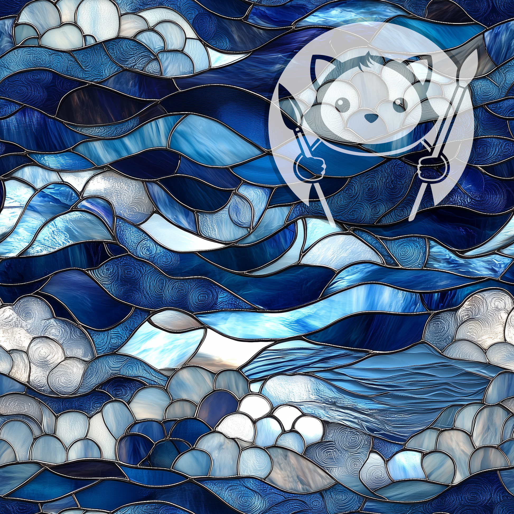 Next Level Sheet - Printed Acrylic and Plywood - Deep Blue Sea Pattern