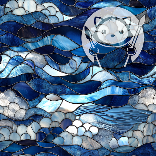 Next Level Sheet - Printed Acrylic and Plywood - Deep Blue Sea Pattern