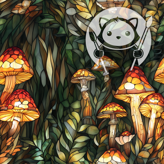 Next Level Sheet - Printed Acrylic and Plywood - Mushrooms Pattern