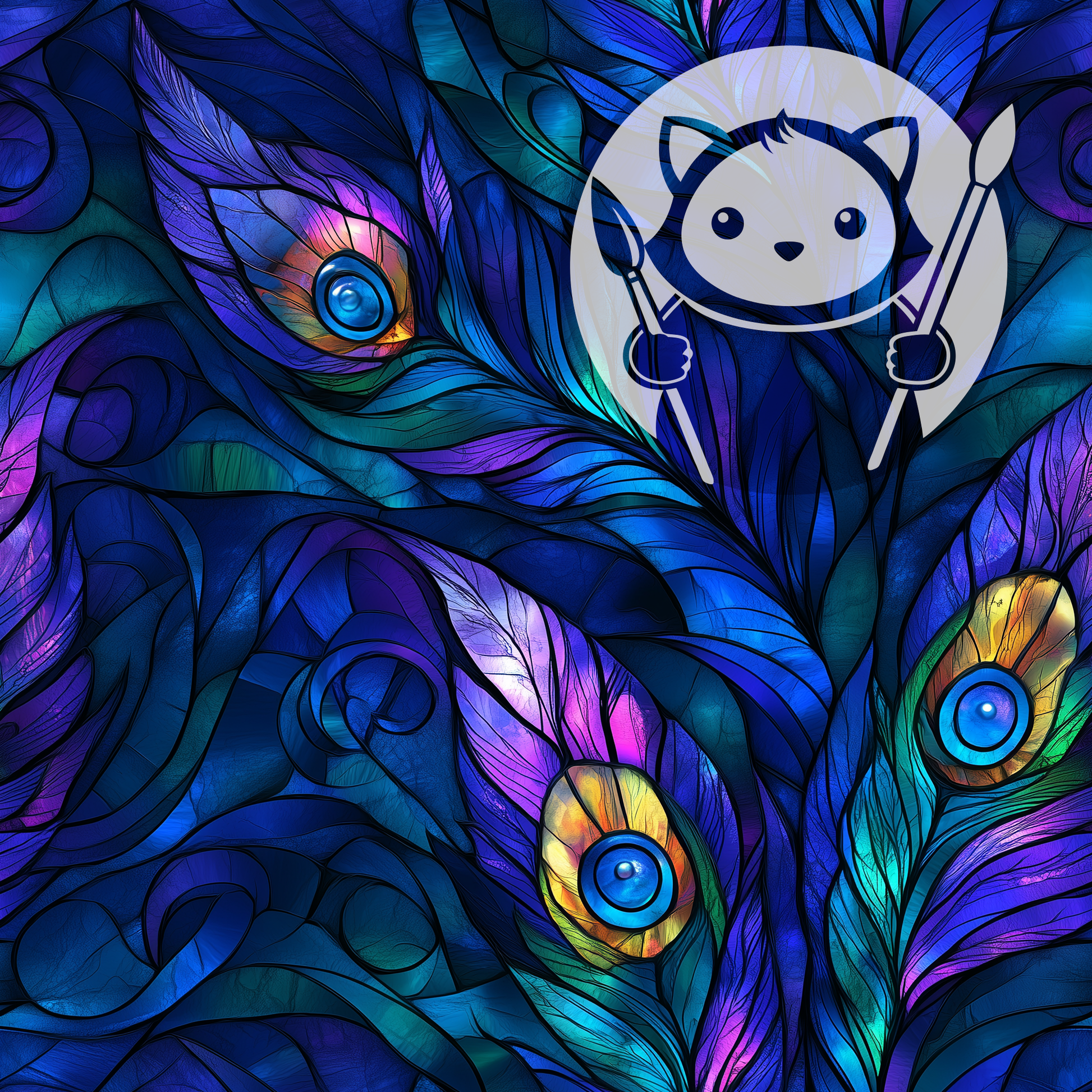 Next Level Sheet - Printed Acrylic and Plywood - Peacock Feathers Pattern