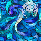 Stained Glass - Blue Swirls- Next Level Sheet