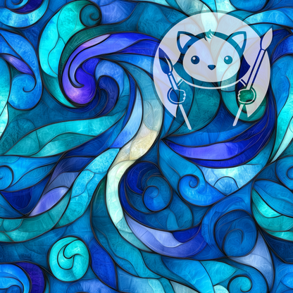 Next Level Sheet - Printed Acrylic and Plywood - Blue Glass Pattern