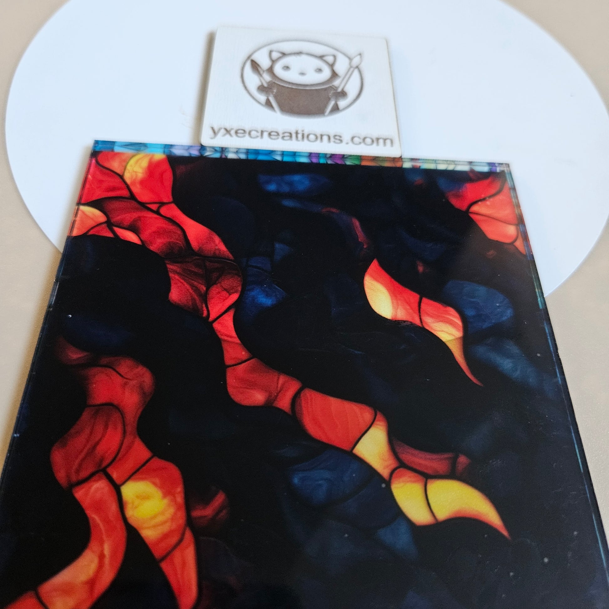 Stained Glass Imitation - Glass Dark Lava - Next Level Sheet Close Up