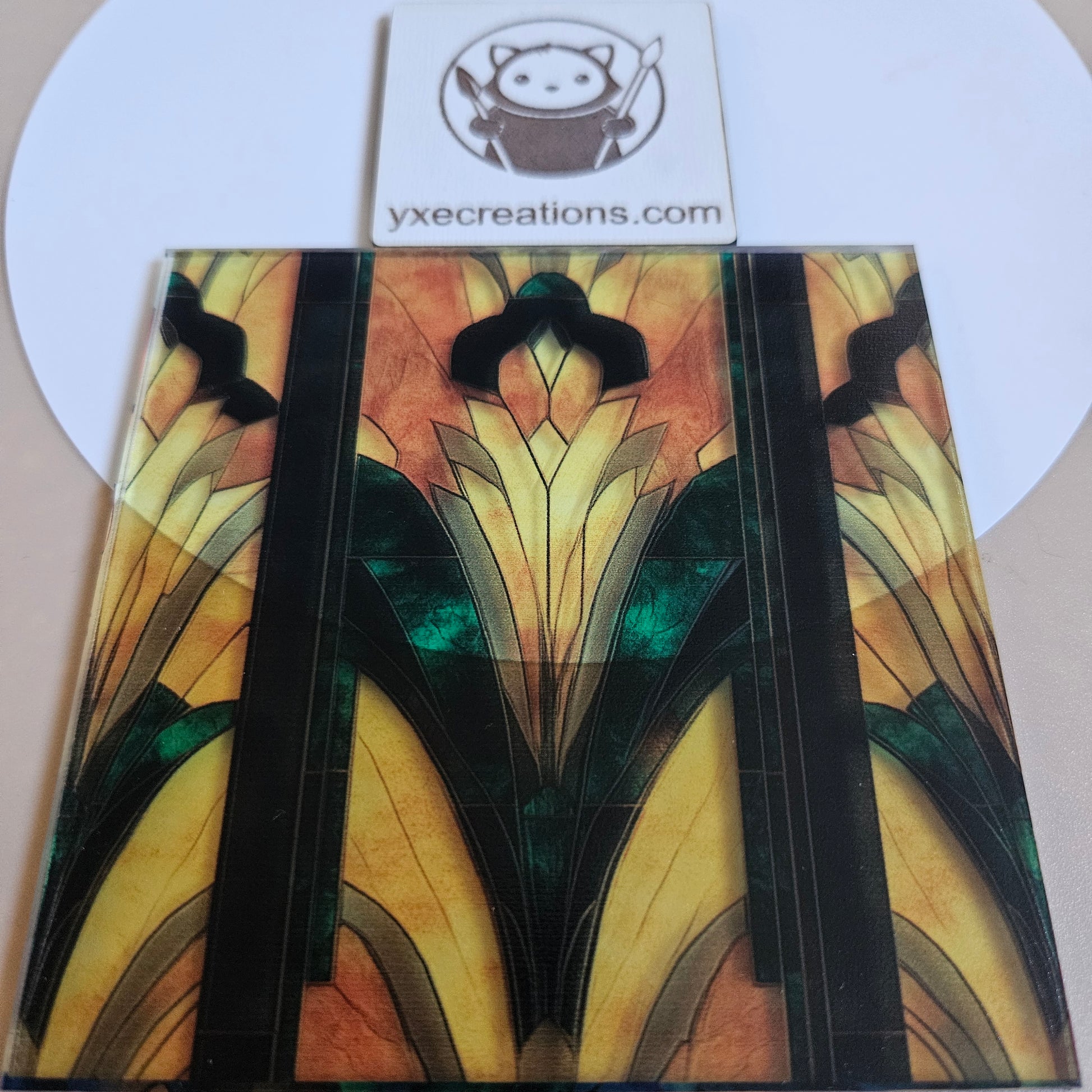 Stained Glass Imitation - Gold Castle Wall - Next Level Sheet Close Up