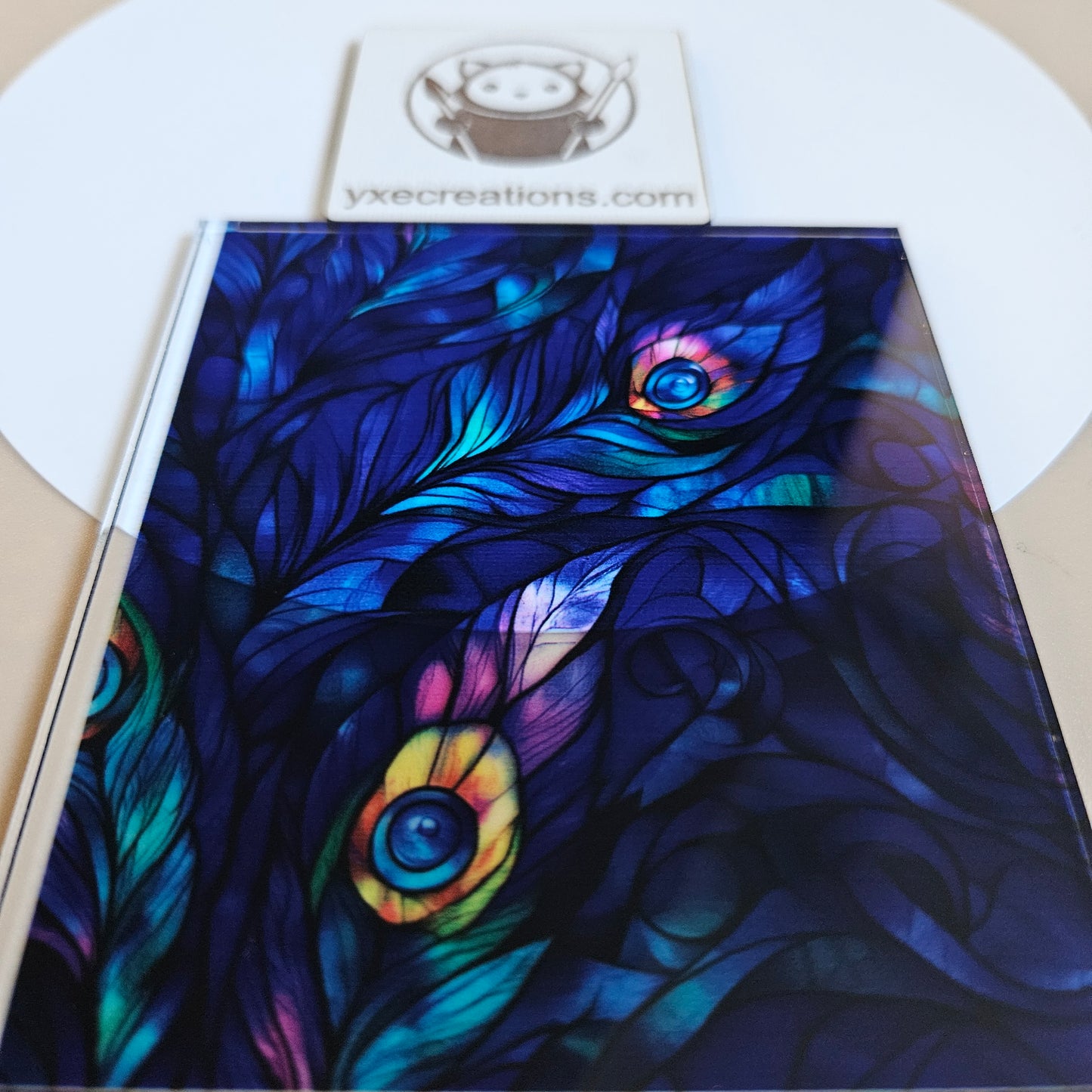 Stained Glass Imitation - Peacock Feathers - Next Level Sheet Close Up