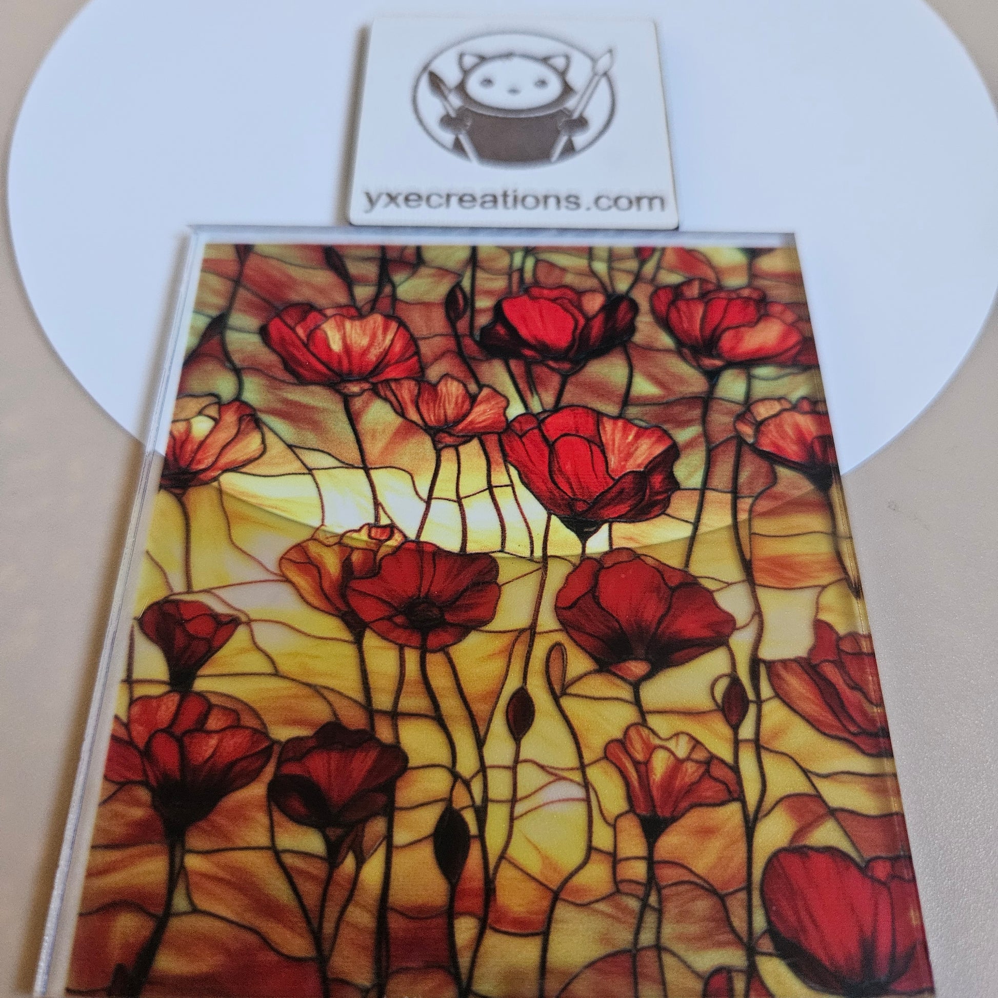 Stained Glass Imitation - Red Poppies - Next Level Sheet Close Up