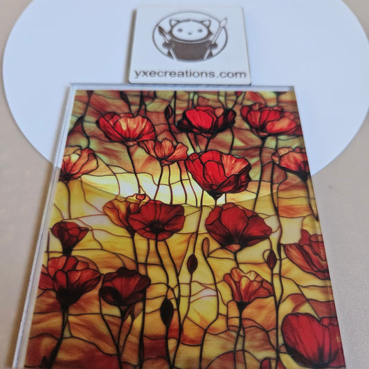 Stained Glass Imitation - Red Poppies - Next Level Sheet Close Up