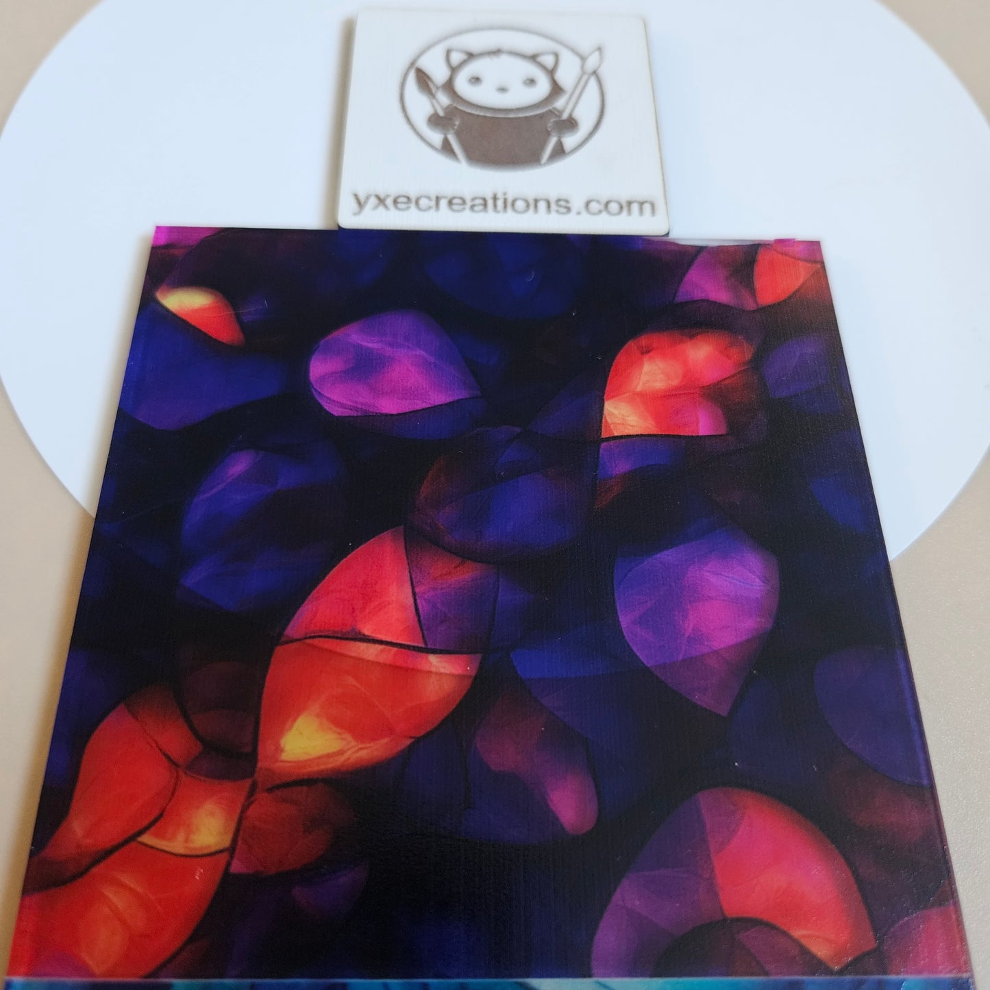 Stained Glass Imitation - Red and Purple Petals - Next Level Sheet Close Up