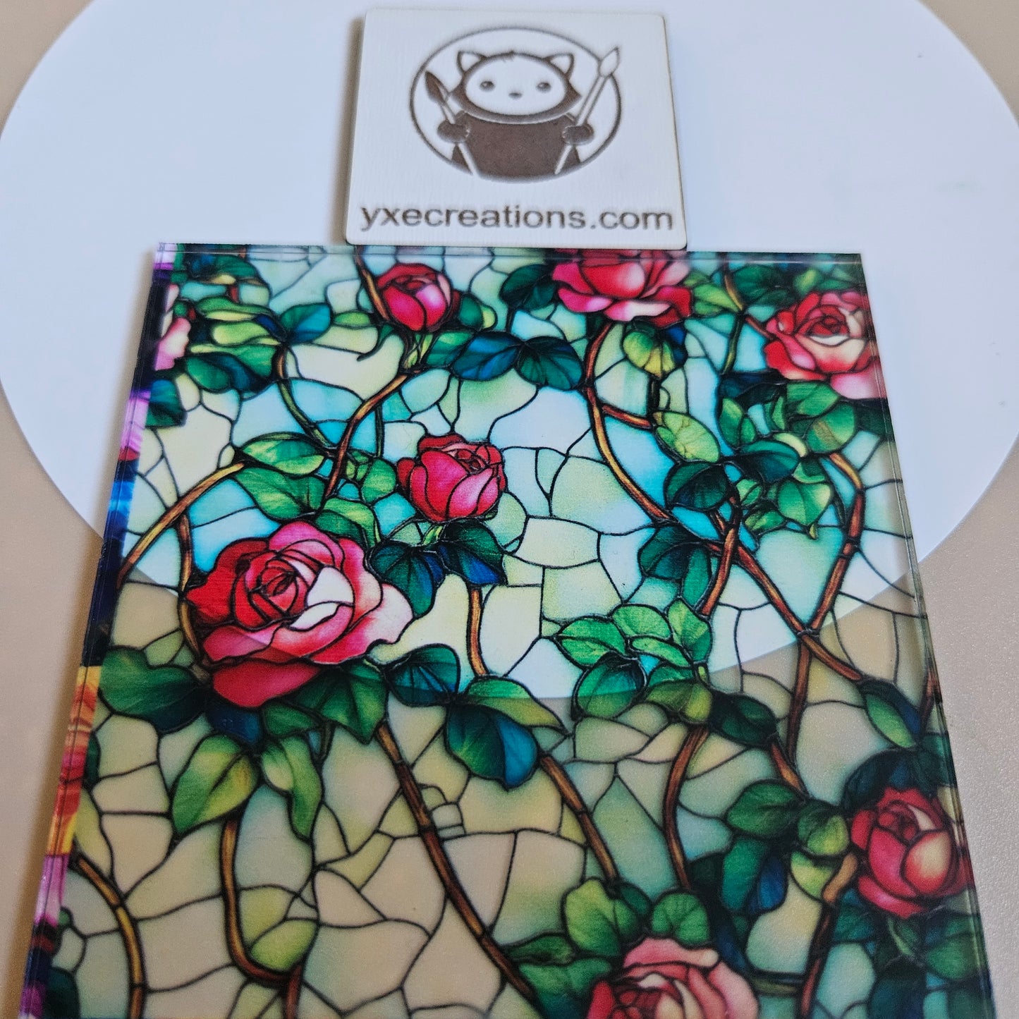 Stained Glass Imitation - Rose Garden Wall - Next Level Sheet Close Up