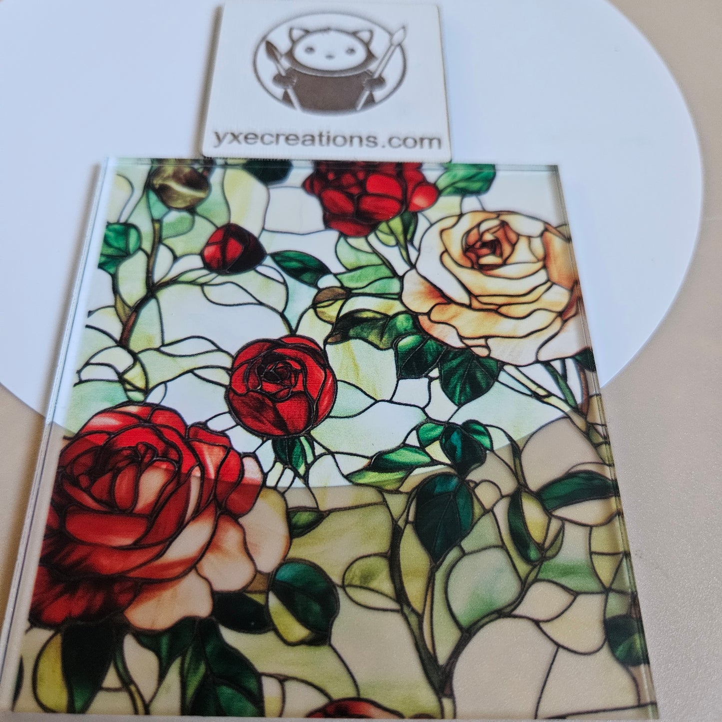 Stained Glass Imitation - Roses Wall - Next Level Sheet Close Up