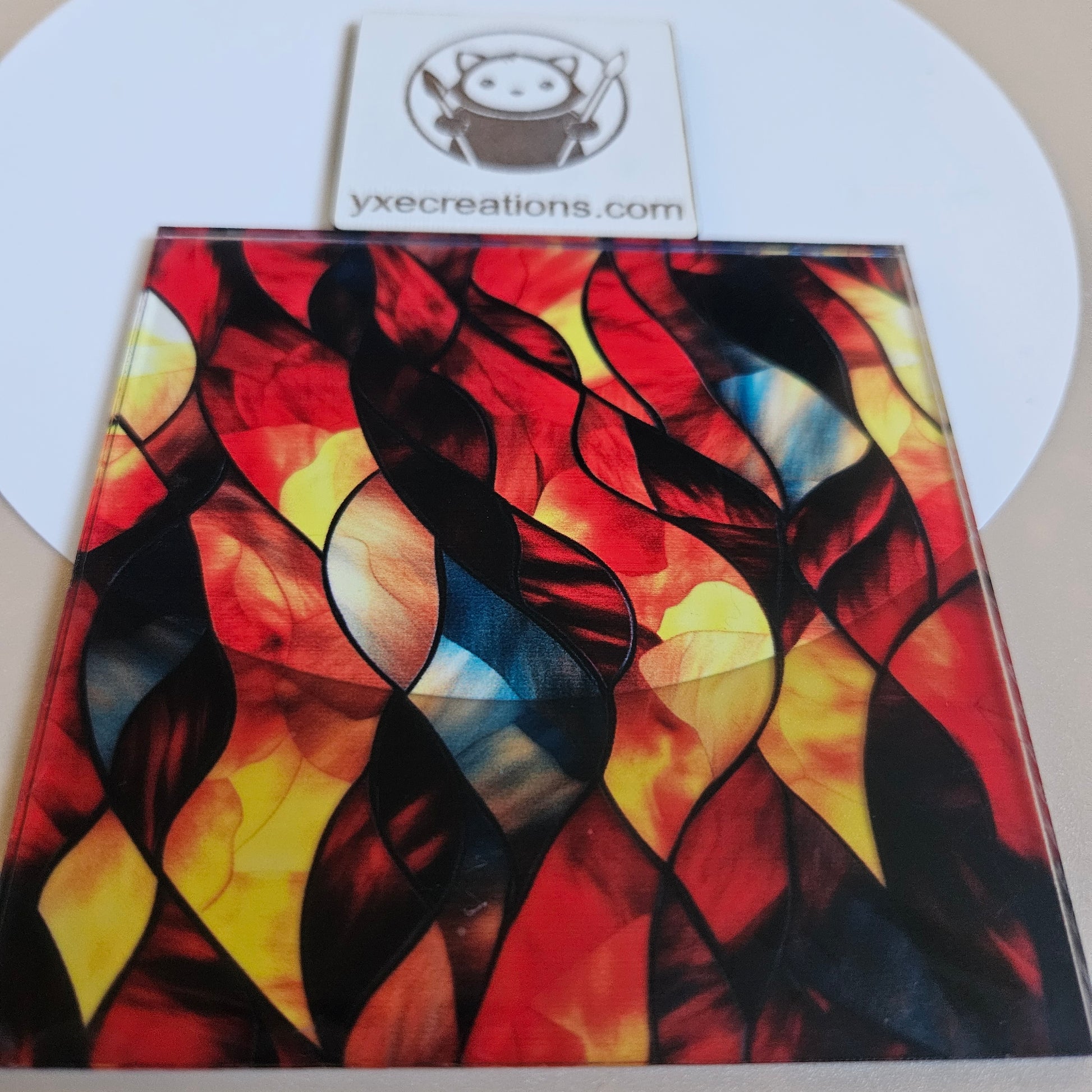 Stained Glass Imitation - red and blue - Next Level Sheet clsoe up 