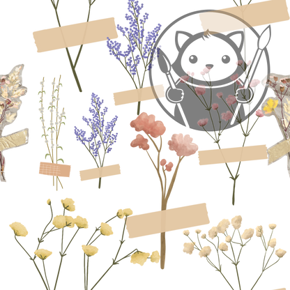 Next Level Sheet - Printed Acrylic and Plywood - Taped FLowers Pattern