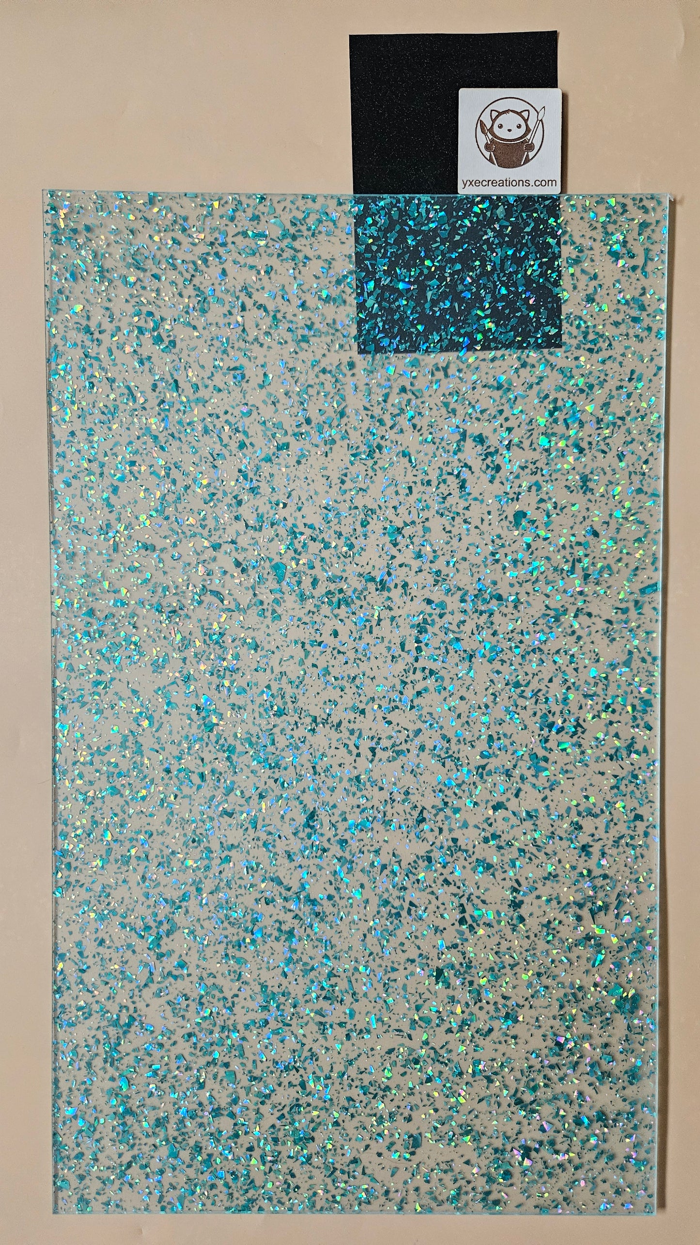 Teal Foil - Glitter Acrylic - Cast Acrylic for Laser Cutting - Sheet Preview