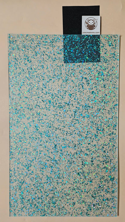 Teal Foil - Glitter Acrylic - Cast Acrylic for Laser Cutting - Sheet Preview