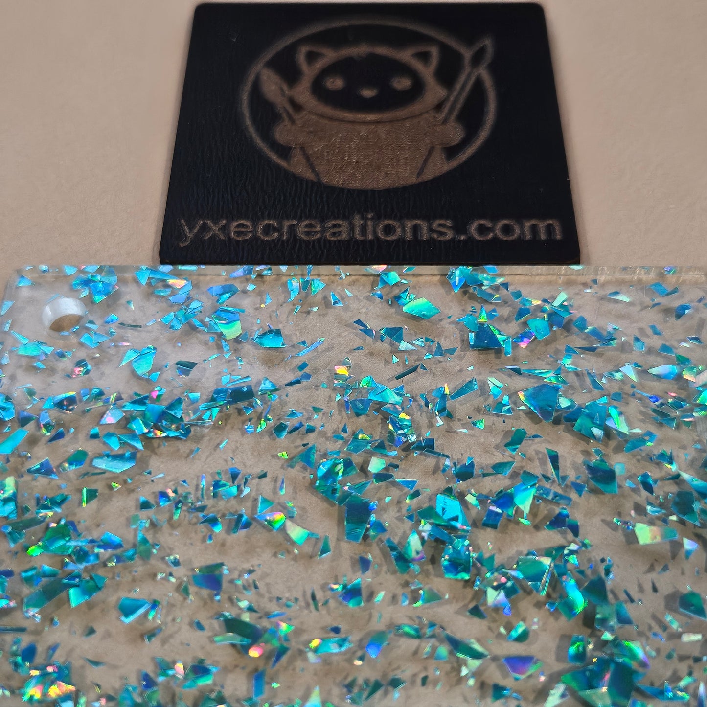 Teal Foil Glitter Acrylic Preview