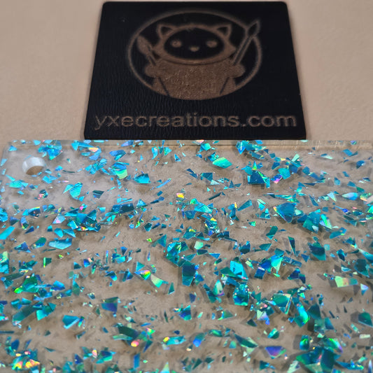 Teal Foil Glitter Acrylic Preview
