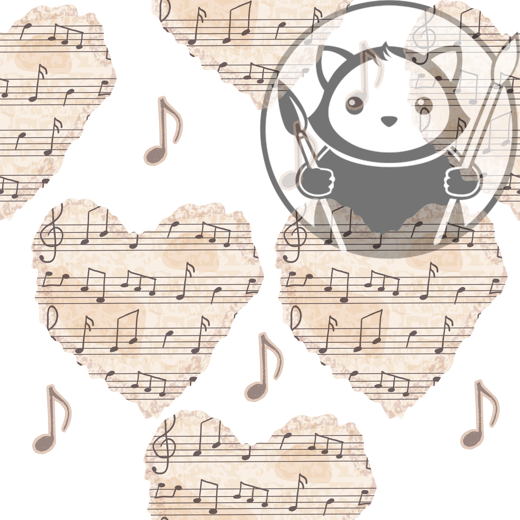 Heart Song Pattern Music Hearts - Next Level Sheet – YXE Creations Craft Hub