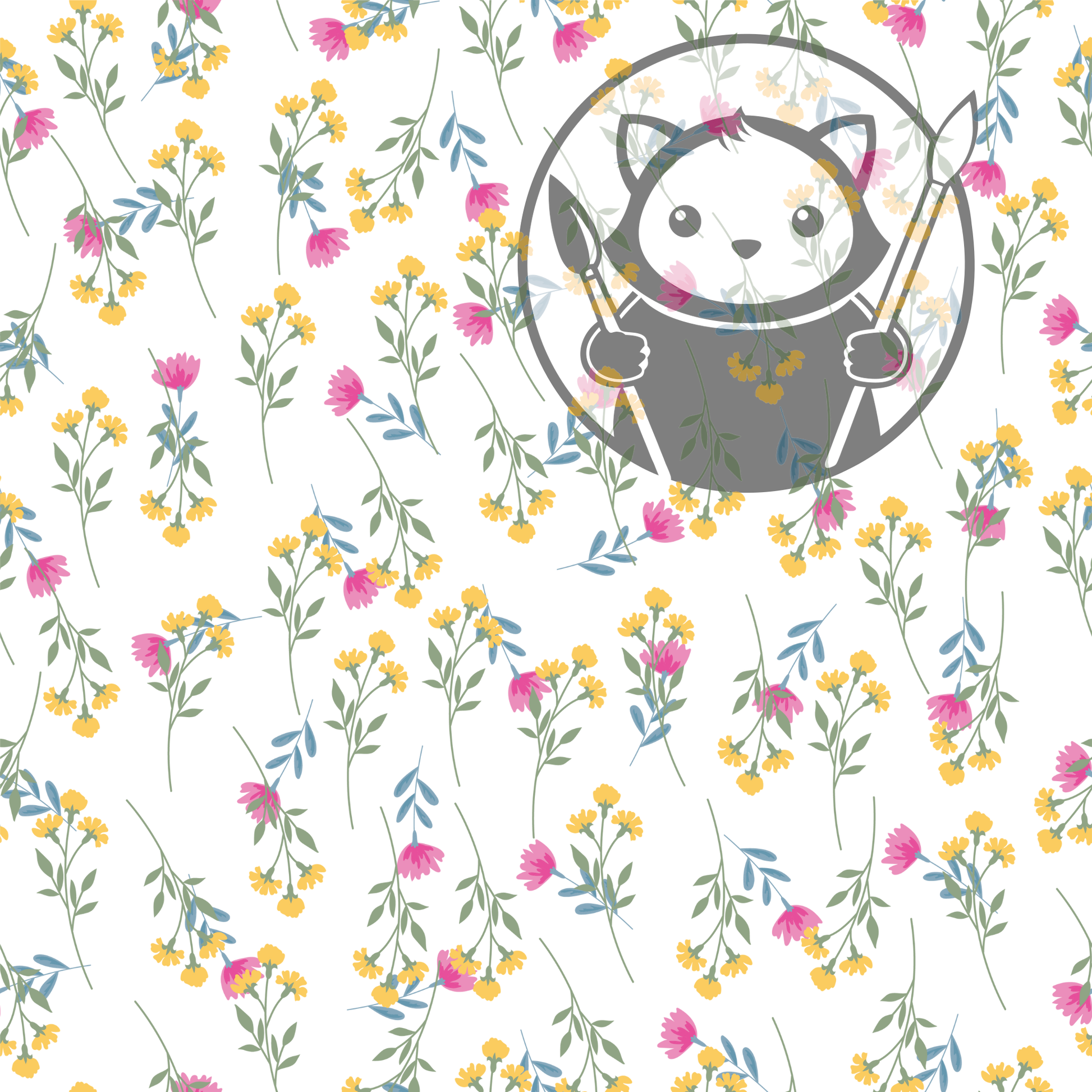 Next Level Sheet - Printed Acrylic and Plywood - Tiny Flowers Again Pattern