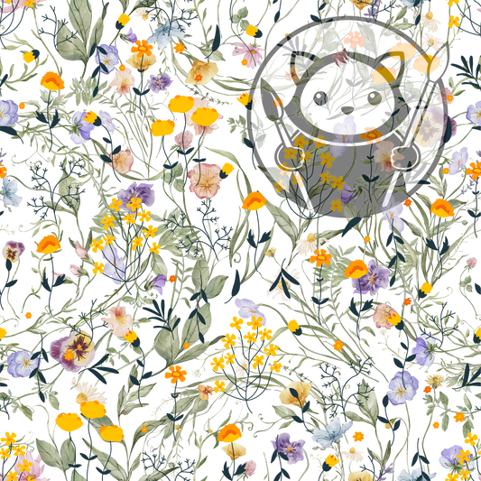 Next Level Sheet - Printed Acrylic and Plywood - Tiny Small Flowers Pattern