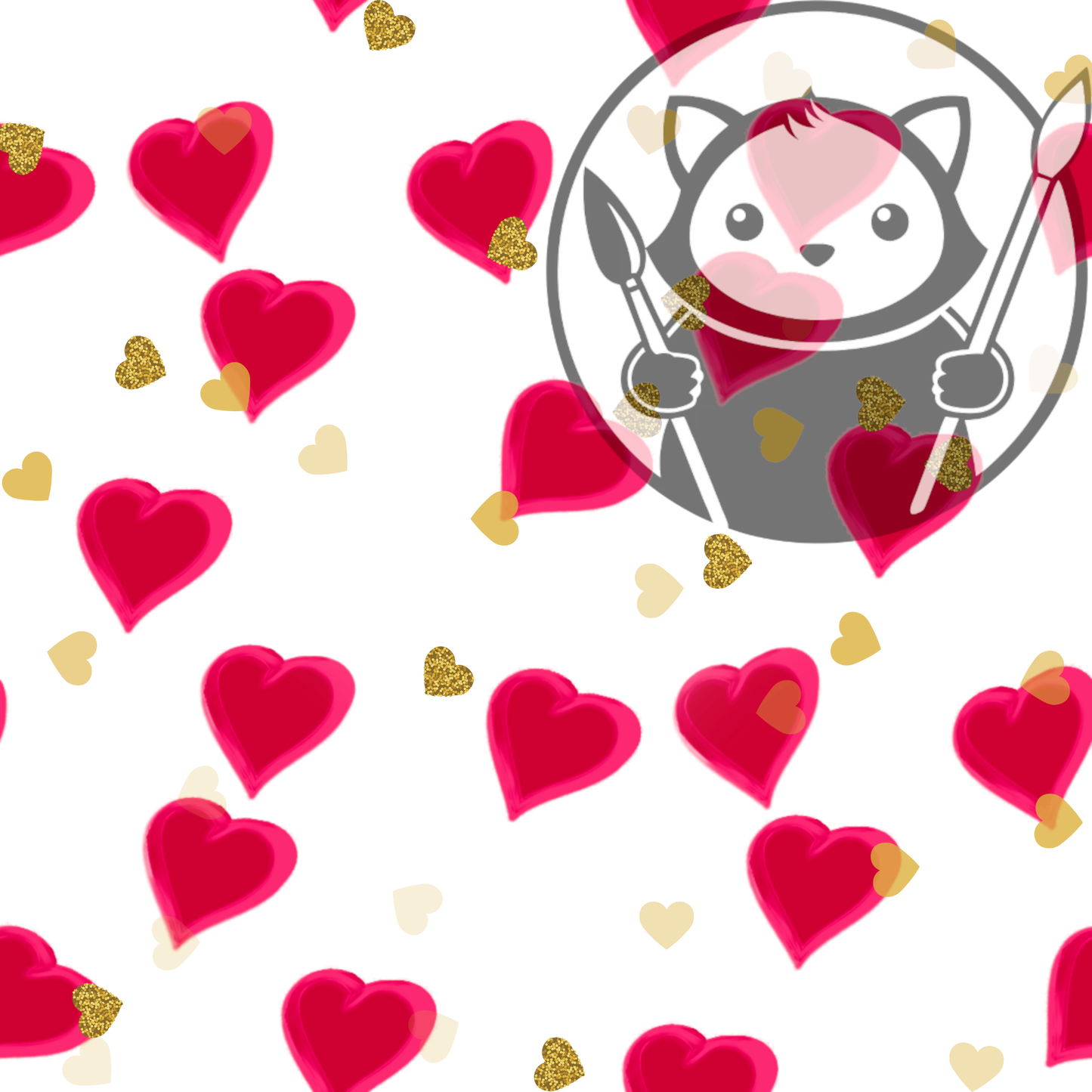 Next Level Sheet - Printed Acryic and Plywood Sheets - Two-tone Hearts - Pattern