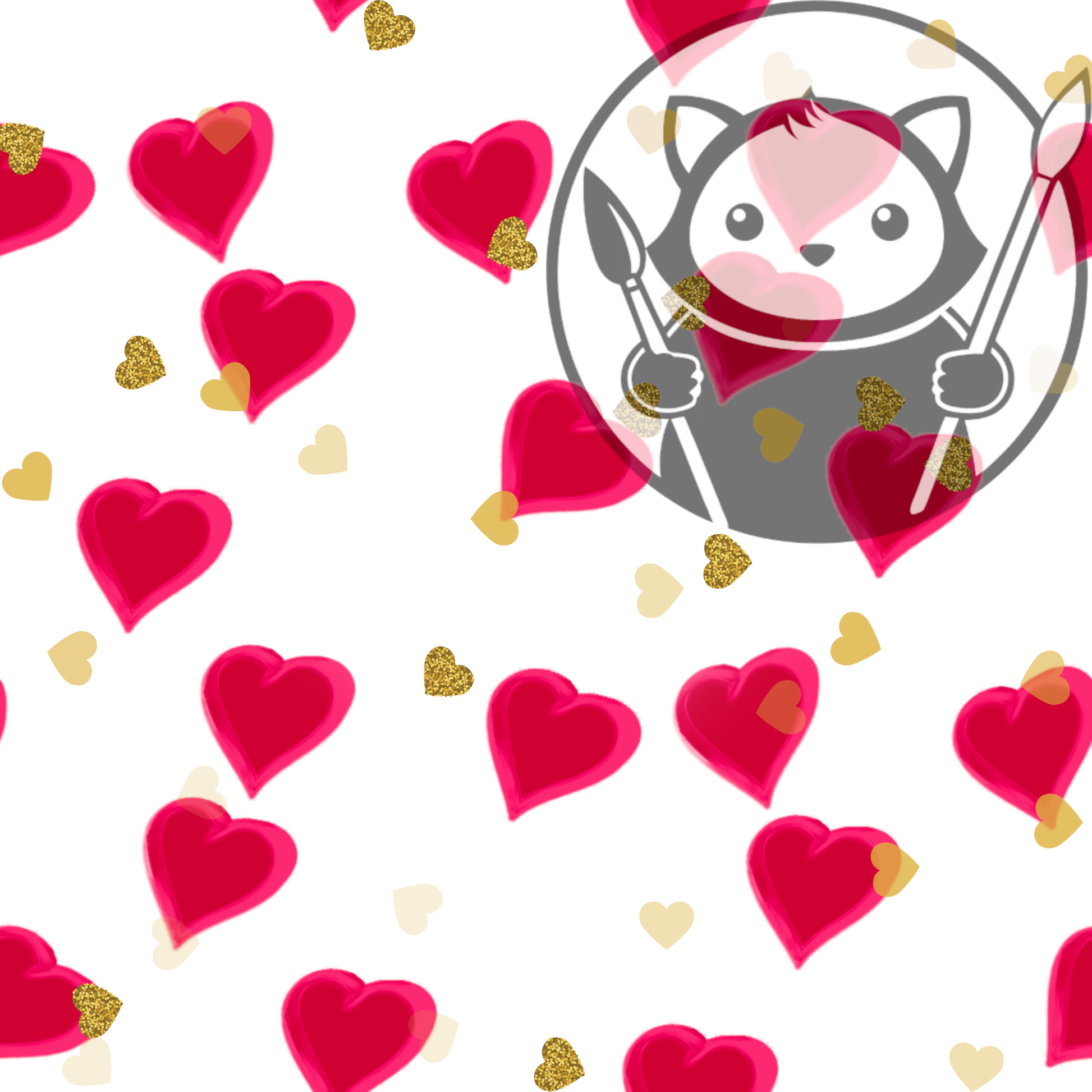 Next Level Sheet - Printed Acryic and Plywood Sheets - Two-tone Hearts - Pattern