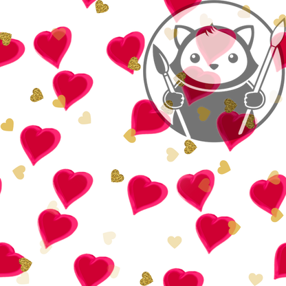 Next Level Sheet - Printed Acryic and Plywood Sheets - Two-tone Hearts - Pattern