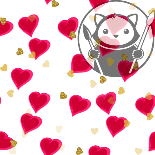 Next Level Sheet - Printed Acryic and Plywood Sheets - Two-tone Hearts - Pattern