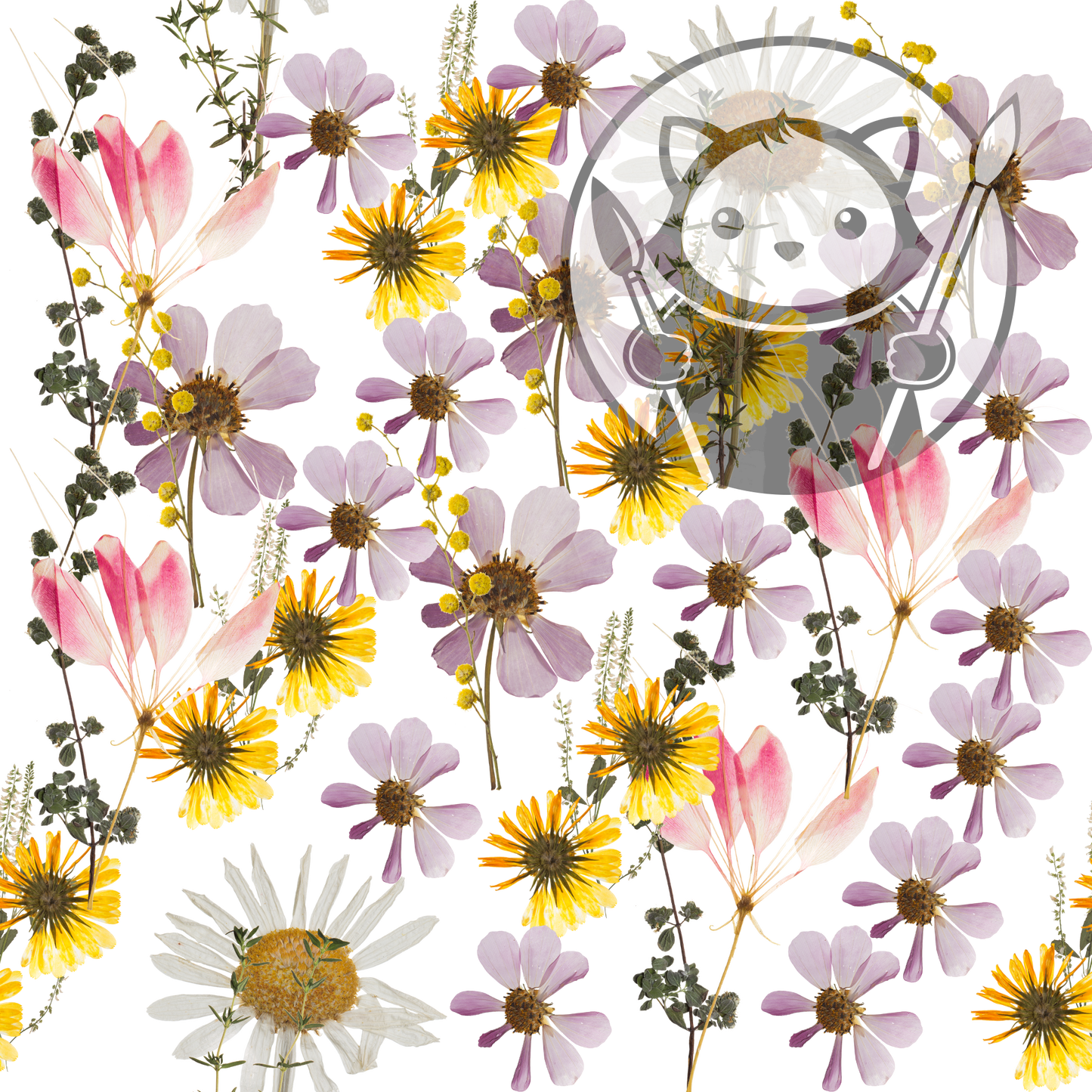 Next Level Sheet - Printed Acrylic and Plywood - Wildflowers Pattern