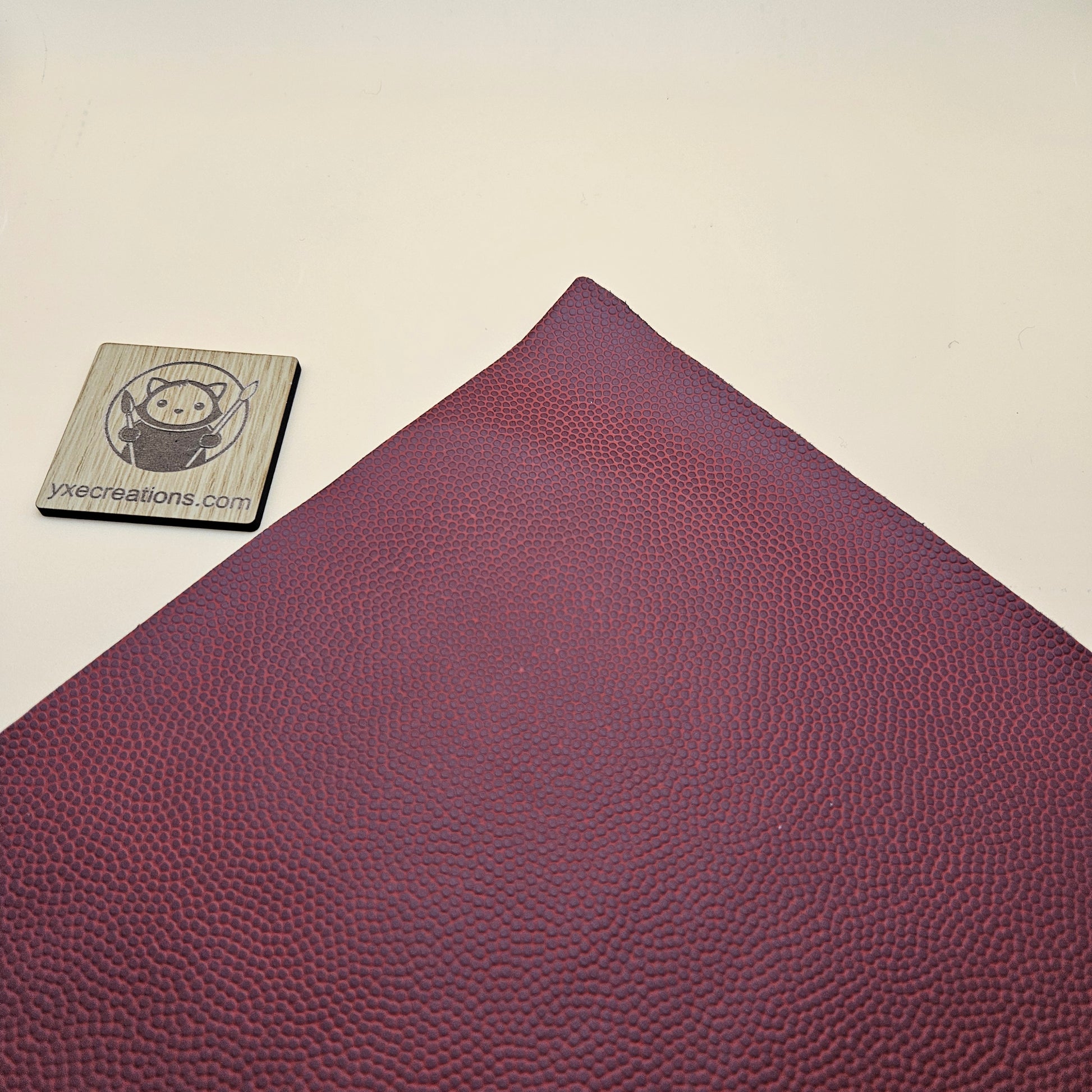 Wine Red Basketball Leatherette - Laser Safe PU Leather Edge
