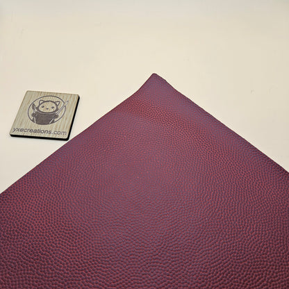 Wine Red Basketball Leatherette - Laser Safe PU Leather Edge