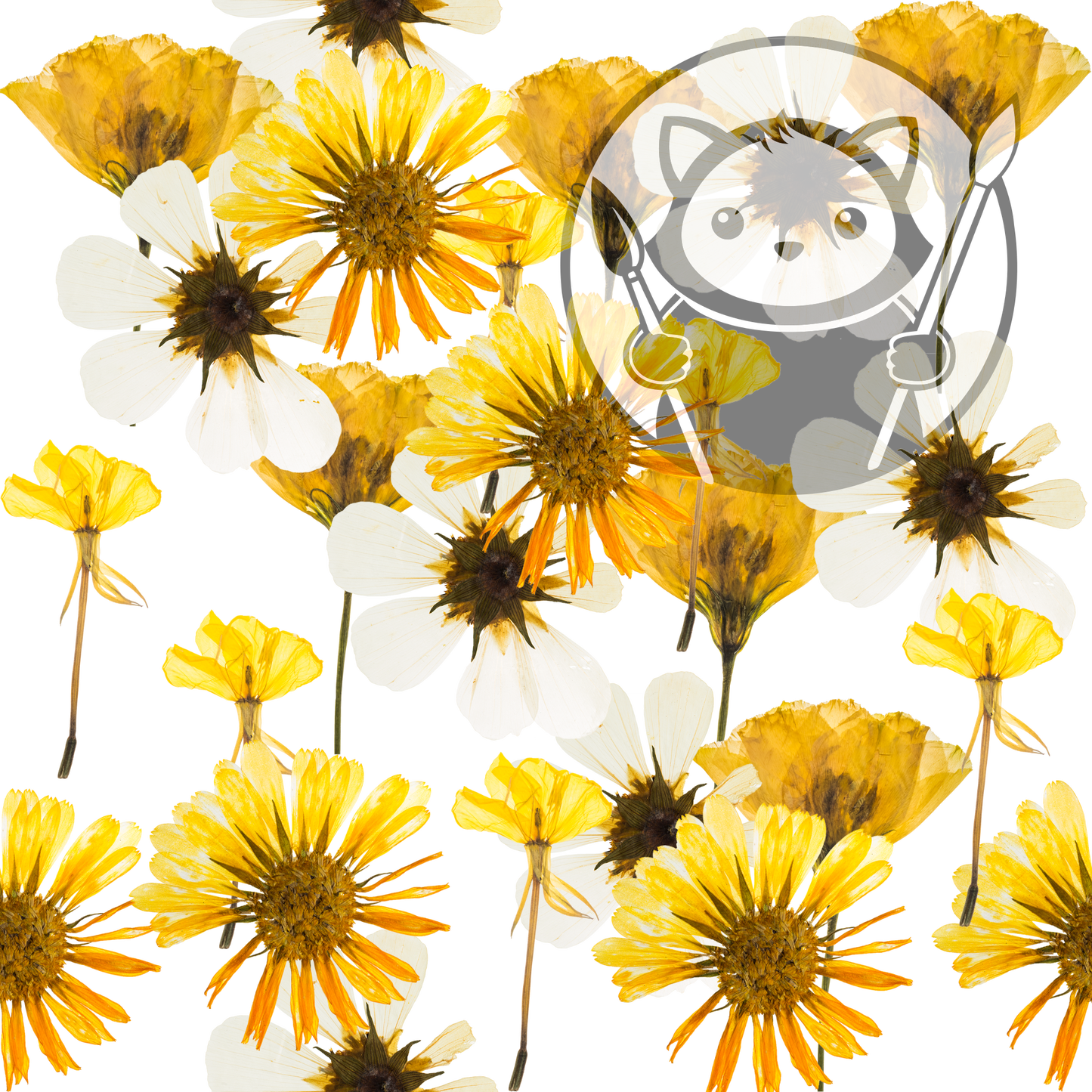 Next Level Sheet - Printed Acrylic and Plywood - Yellow Flowers Garden Pattern