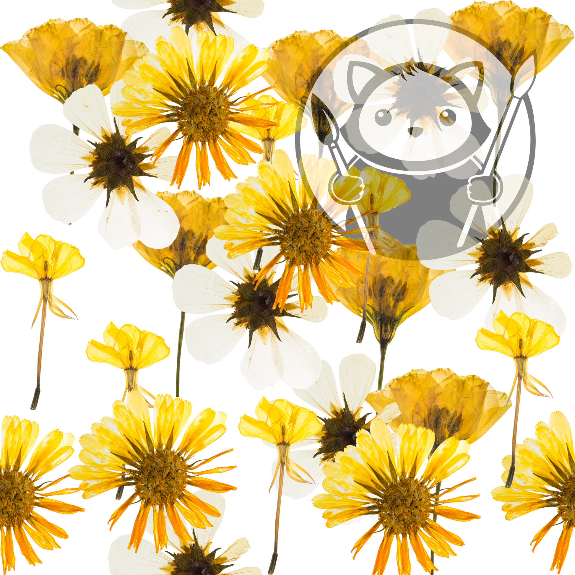 Next Level Sheet - Printed Acrylic and Plywood - Yellow Flowers Garden Pattern