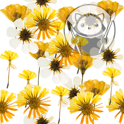 Next Level Sheet - Printed Acrylic and Plywood - Yellow Flowers Garden Pattern