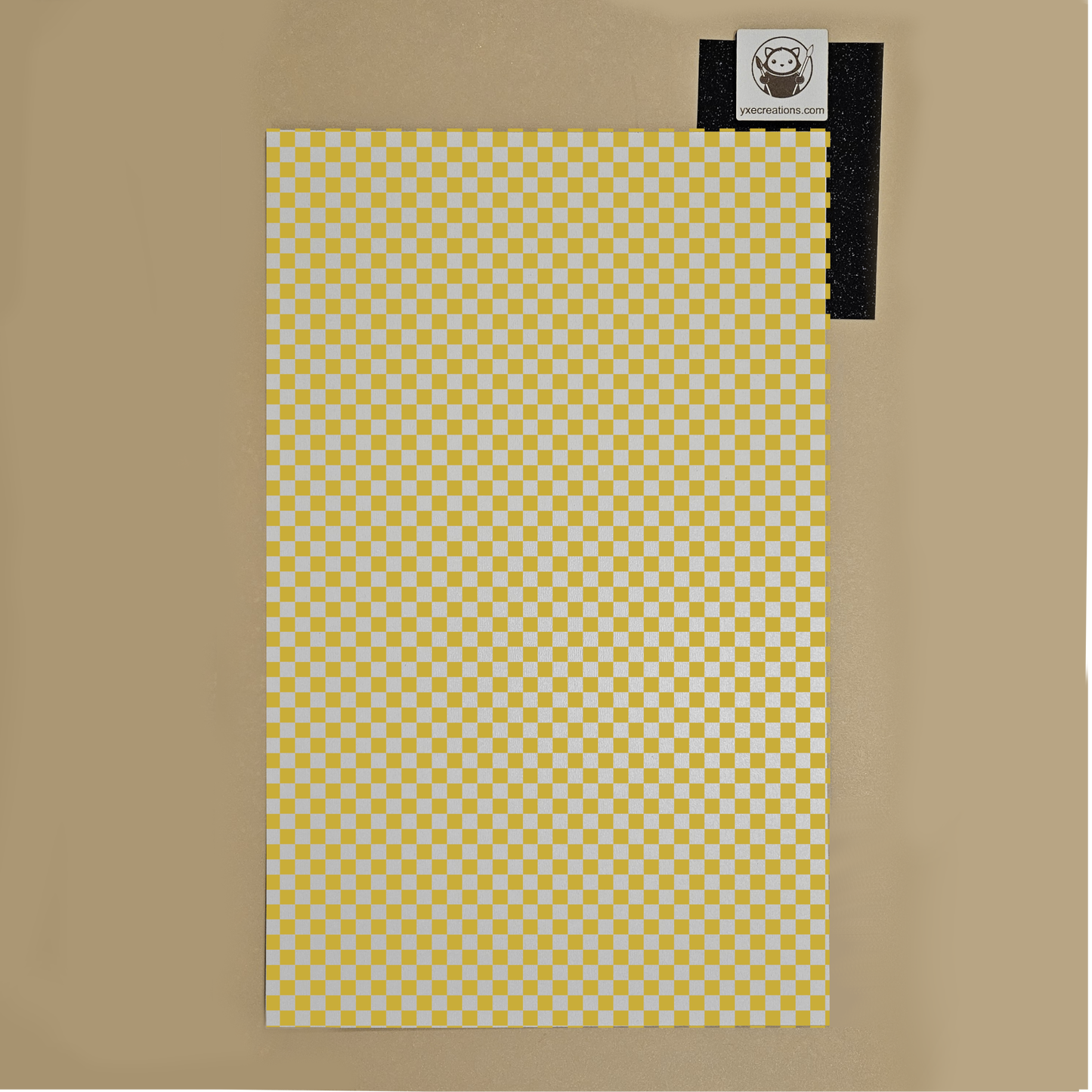 Next Level Sheet - UV Printed Plywood and Acrylic Sheets - Yellow Checkers - Preview