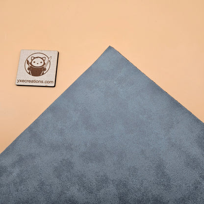 Aqua Blue / Engraves Black - Matte Vintage - Leatherette Sheet - PU Material